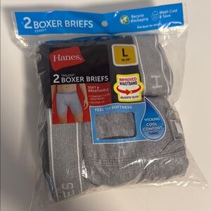 Hanes Gray Boxer Briefs for Men
